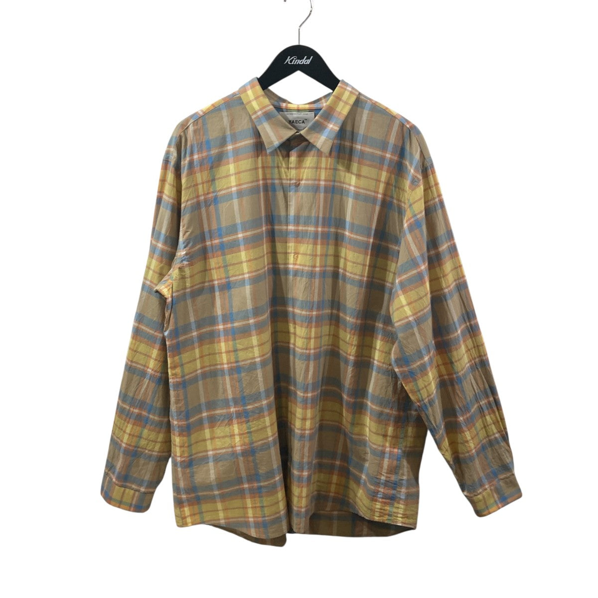 YAECA COMFORT SHIRT WIDE CHECKチェック長袖シャツ15124 古着・中古-1枚目のアイテム画像