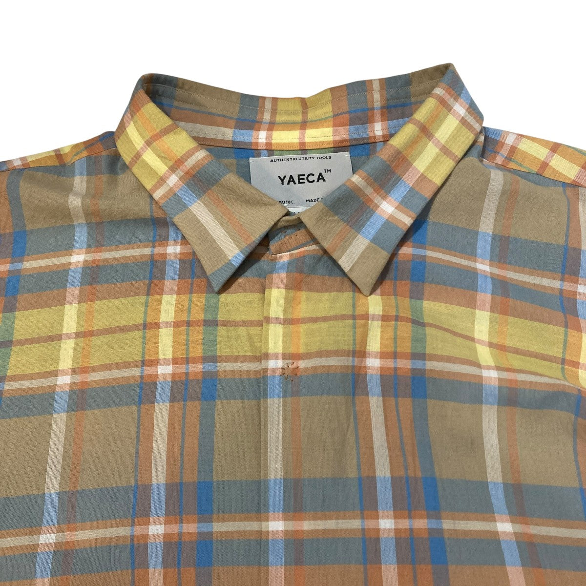 YAECA COMFORT SHIRT WIDE CHECKチェック長袖シャツ15124 古着・中古-3枚目のアイテム画像
