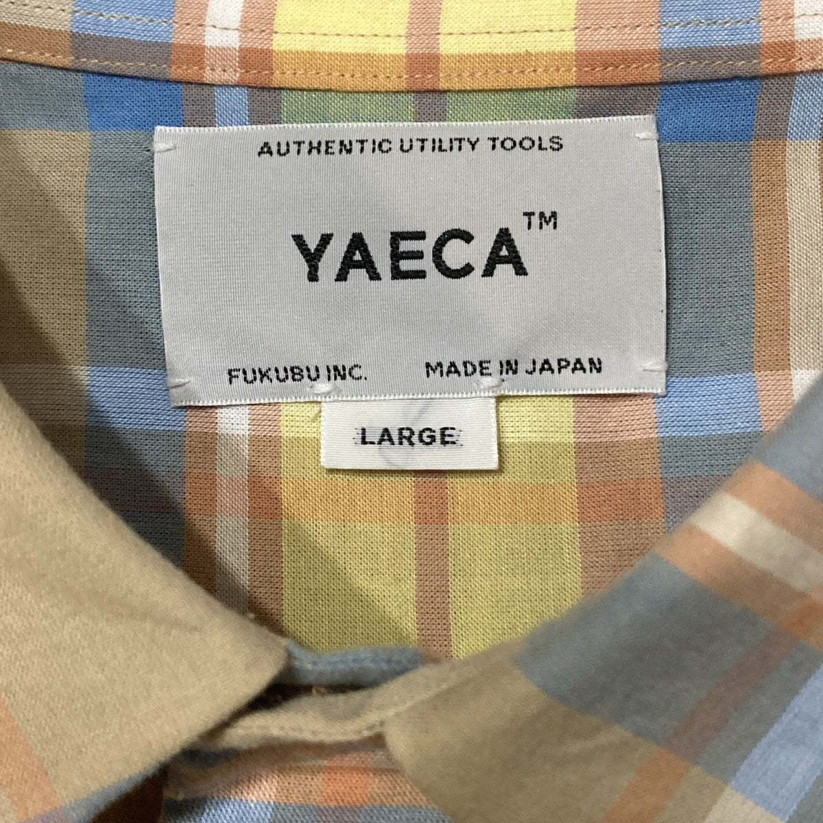 YAECA COMFORT SHIRT WIDE CHECKチェック長袖シャツ15124 古着・中古-5枚目のアイテム画像