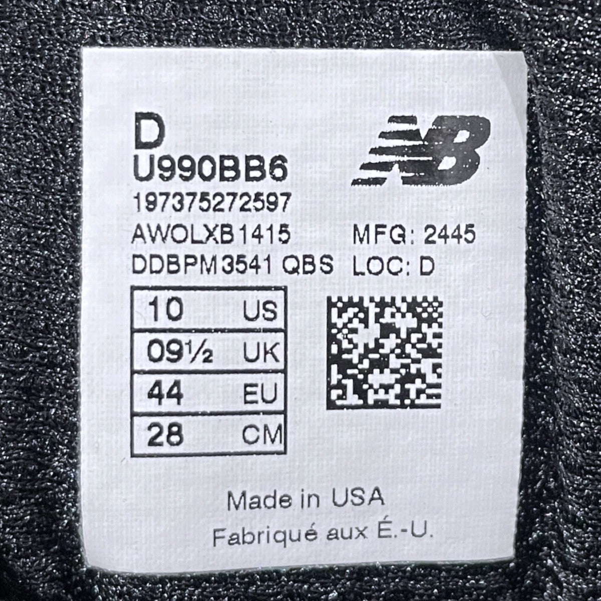 スニーカー 990v6 MADE IN USA U990BB6