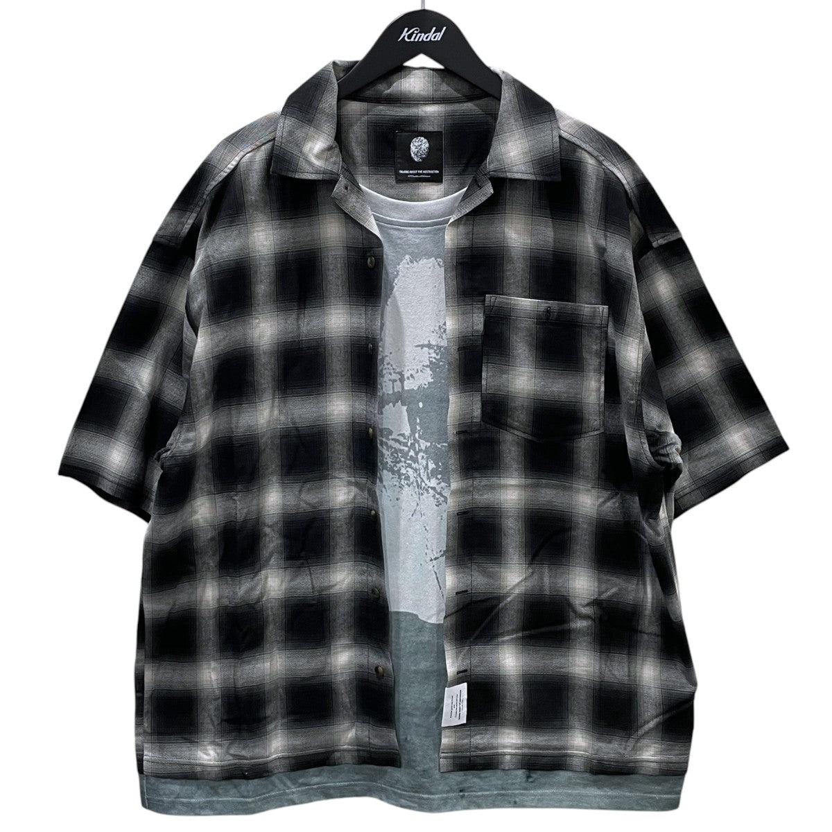 26SS Tシャツレイヤード風チェック柄半袖シャツ TRANSFER LAYERED STYLE S／S SH 26SS ランスファー レイヤードスタイルショートスリーブシャツ 26SS-SH-004