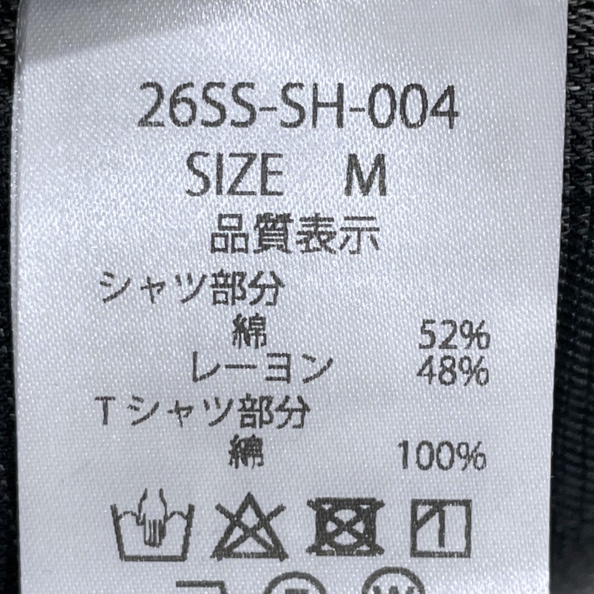 26SS Tシャツレイヤード風チェック柄半袖シャツ TRANSFER LAYERED STYLE S／S SH 26SS ランスファー レイヤードスタイルショートスリーブシャツ 26SS-SH-004