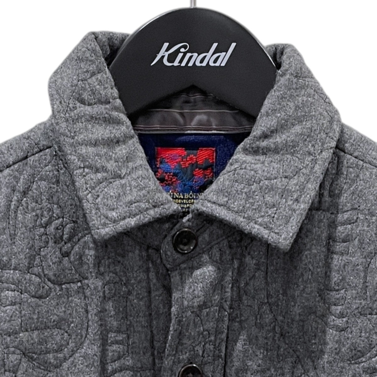 14AW 恐竜柄中綿キルティングシャツ ダイナソーキルトシャツ 5200