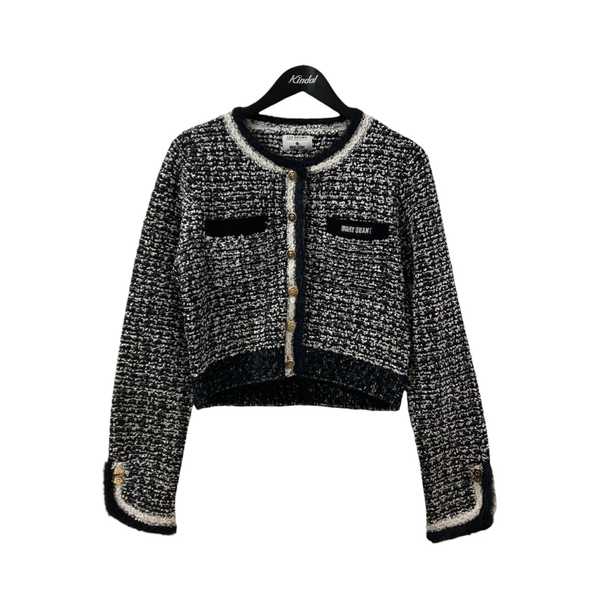 Lily Brown×MARY QUANT デイジー釦ツイードニットジャケットカーディガンLWND255030 古着・中古-1枚目のアイテム画像