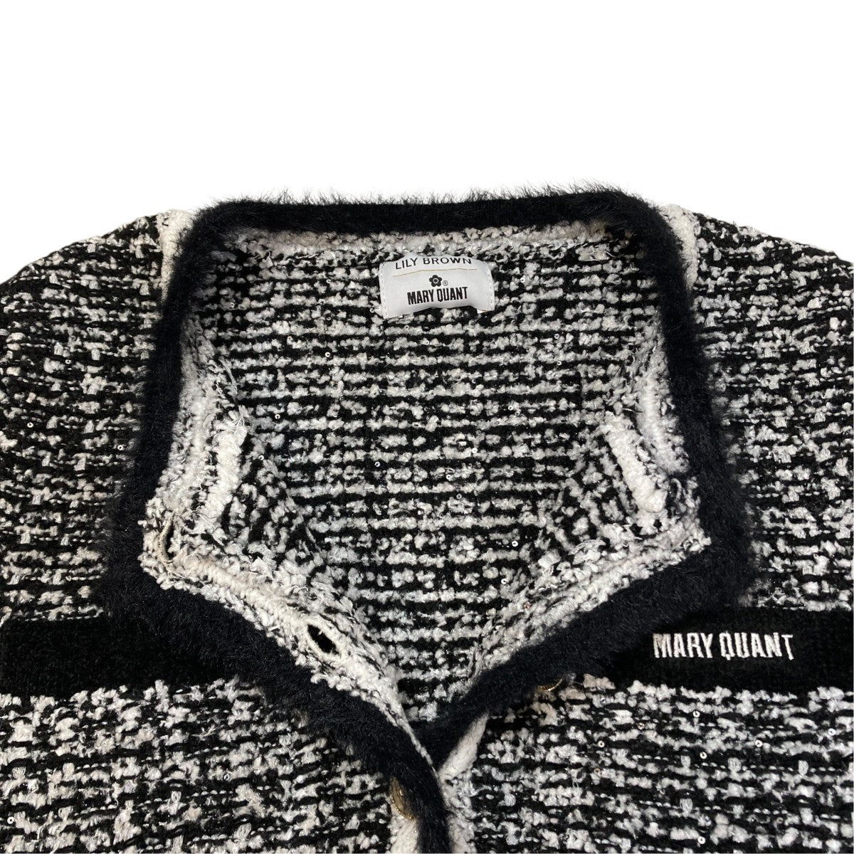 Lily Brown×MARY QUANT デイジー釦ツイードニットジャケットカーディガンLWND255030 古着・中古-4枚目のアイテム画像