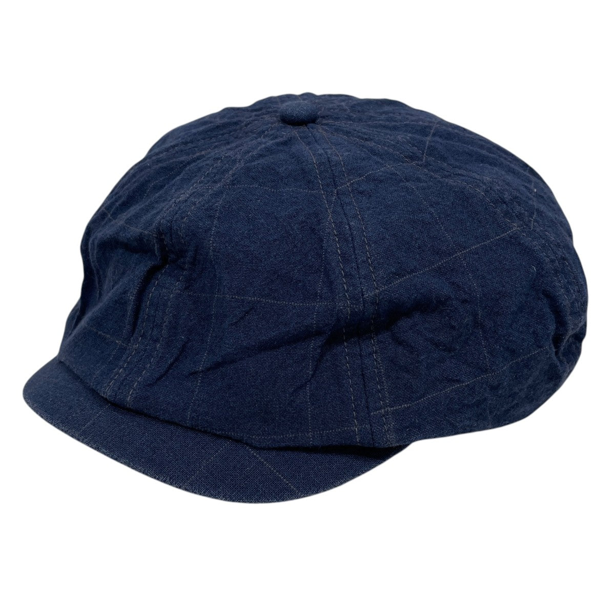 RRL チェック柄デニムキャスケット Windowpane Indigo Newsboy Cap ウインドペーン インディゴ ニュースボーイ キャップ 782832250001 古着・中古-1枚目のアイテム画像