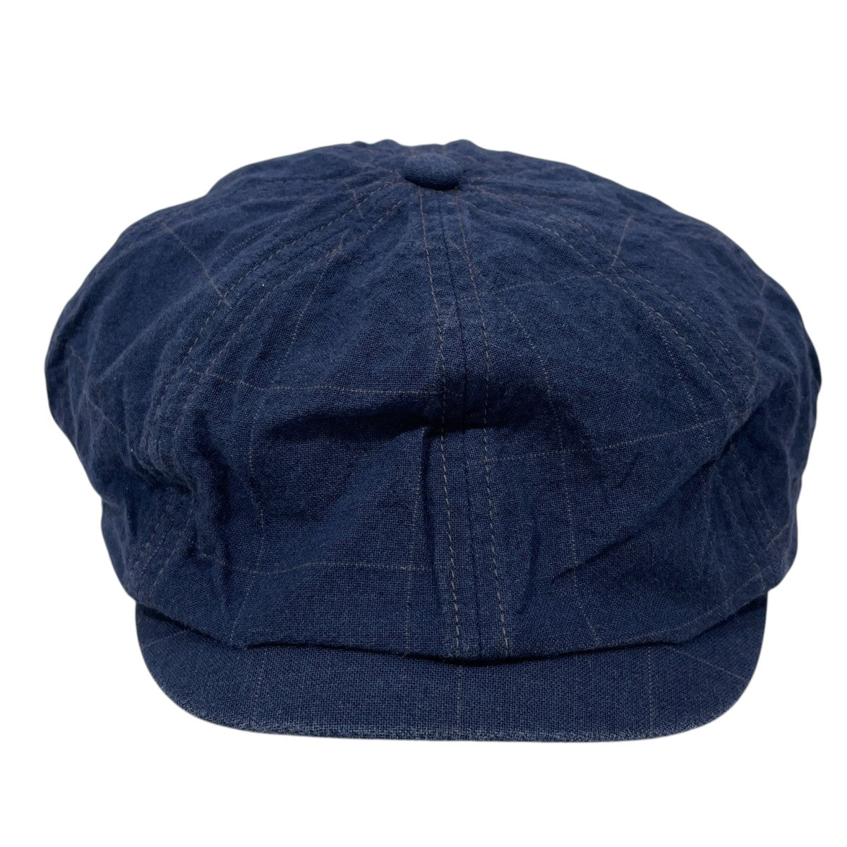 RRL チェック柄デニムキャスケット Windowpane Indigo Newsboy Cap ウインドペーン インディゴ ニュースボーイ キャップ 782832250001 古着・中古-2枚目のアイテム画像