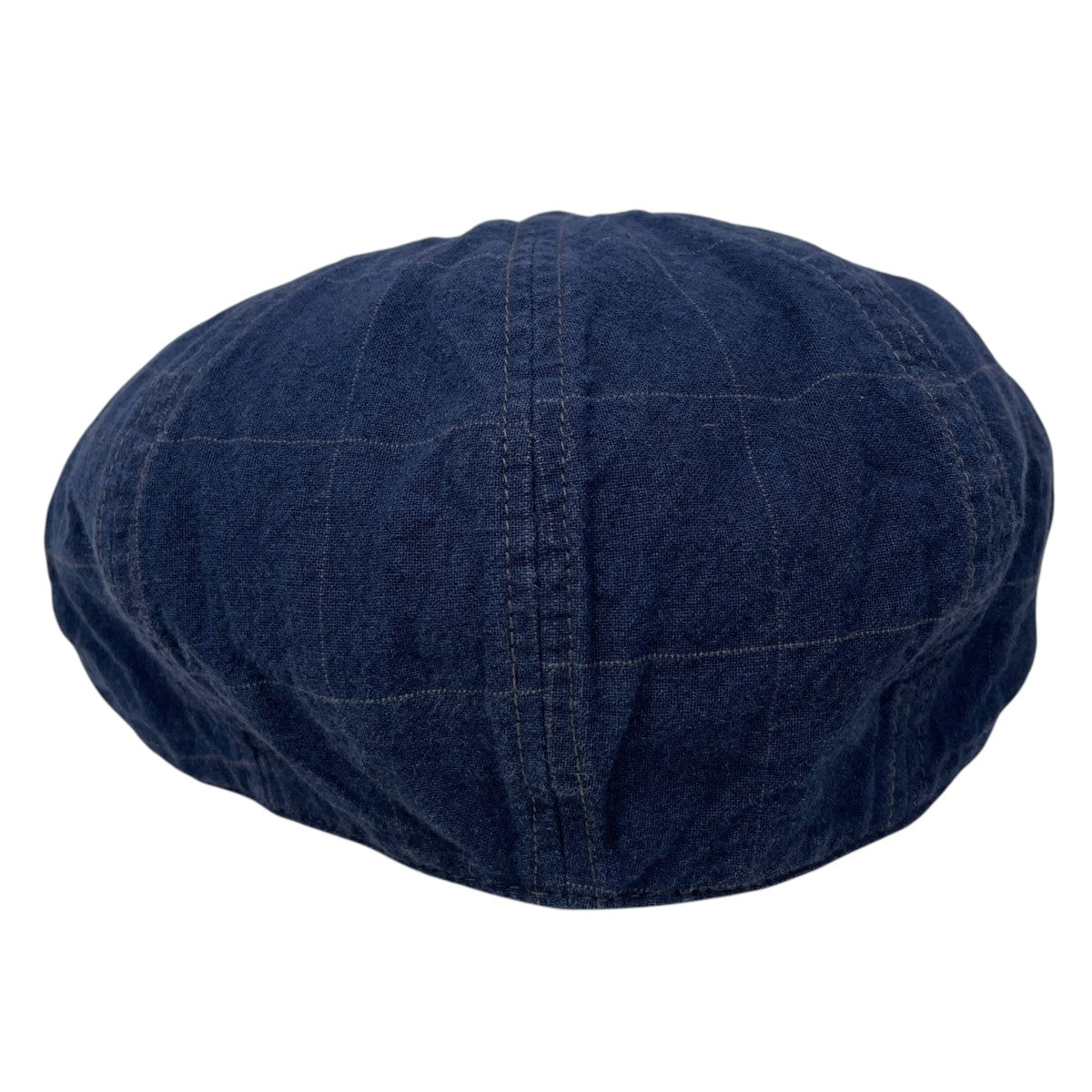 RRL チェック柄デニムキャスケット Windowpane Indigo Newsboy Cap ウインドペーン インディゴ ニュースボーイ キャップ 782832250001 古着・中古-4枚目のアイテム画像