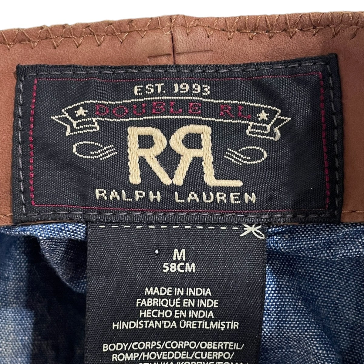 RRL チェック柄デニムキャスケット Windowpane Indigo Newsboy Cap ウインドペーン インディゴ ニュースボーイ キャップ 782832250001 古着・中古-9枚目のアイテム画像