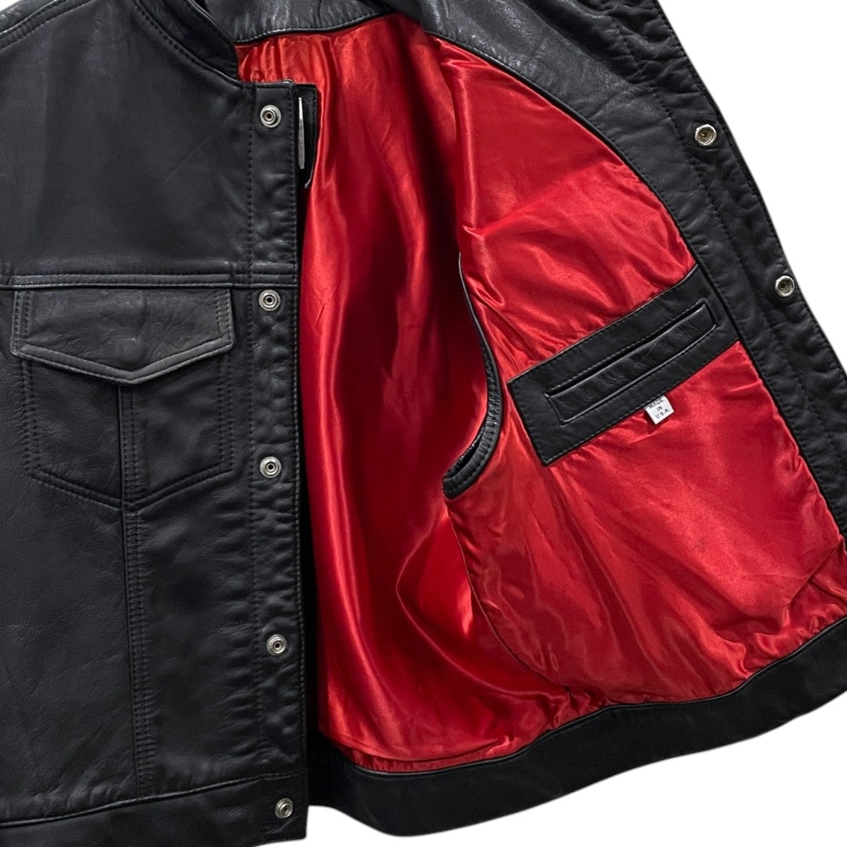 ジップアップレザーベスト 2-Pocket Zipper Vest 2ポケットジッパーベスト