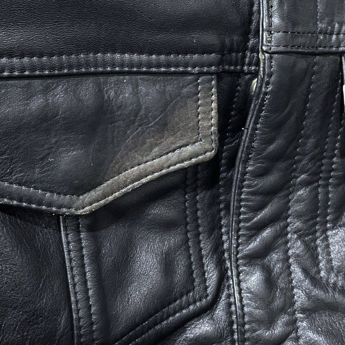 ジップアップレザーベスト 2-Pocket Zipper Vest 2ポケットジッパーベスト