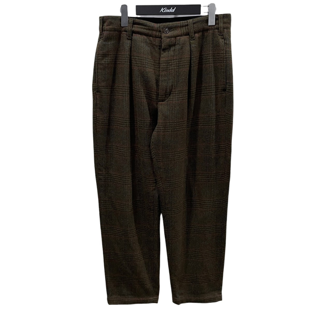 チェック柄1プリーツパンツ Carlyle Pant - Poly Wool Glen Plaid カーライルパンツ - ポリウールグレンプレイド