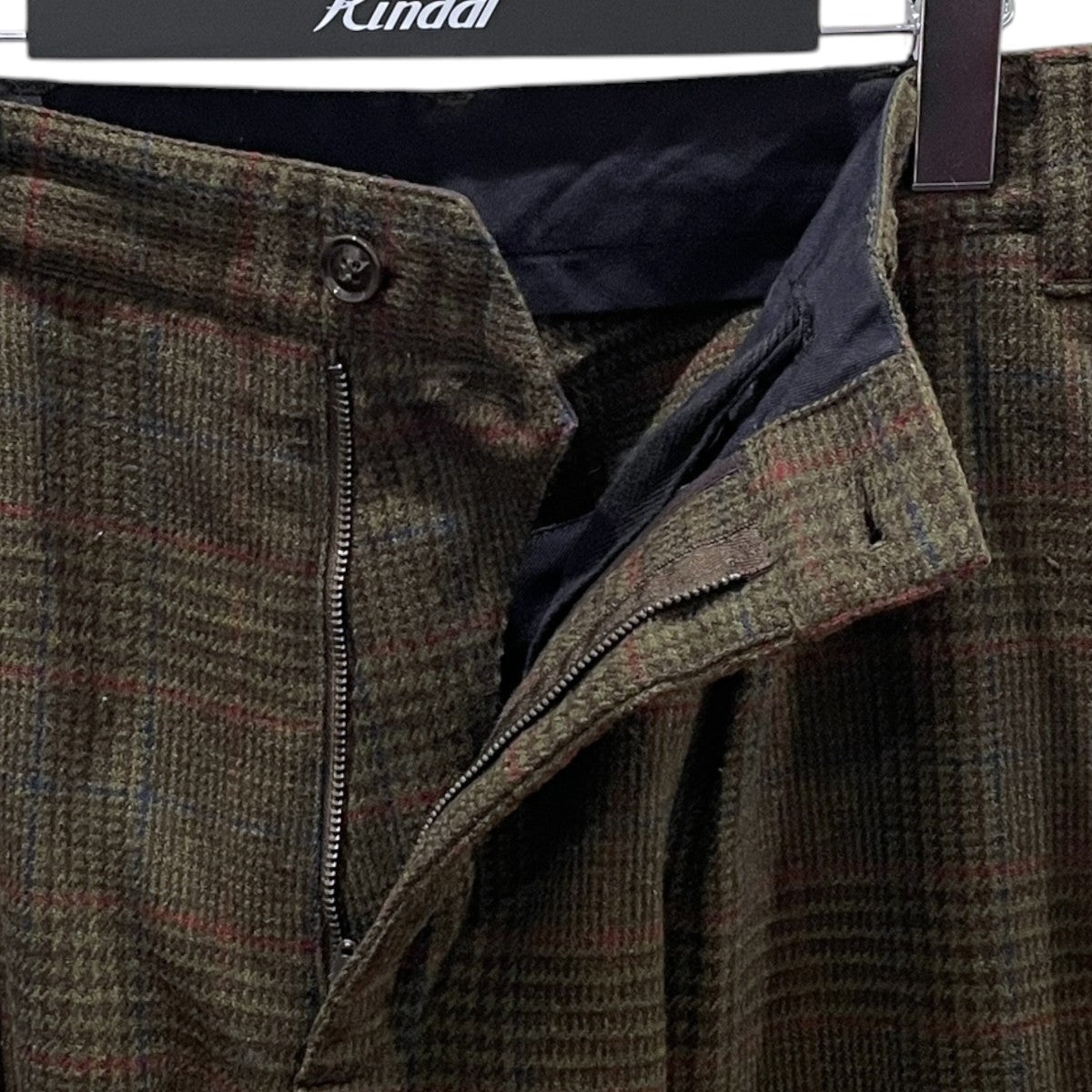 チェック柄1プリーツパンツ Carlyle Pant - Poly Wool Glen Plaid カーライルパンツ - ポリウールグレンプレイド