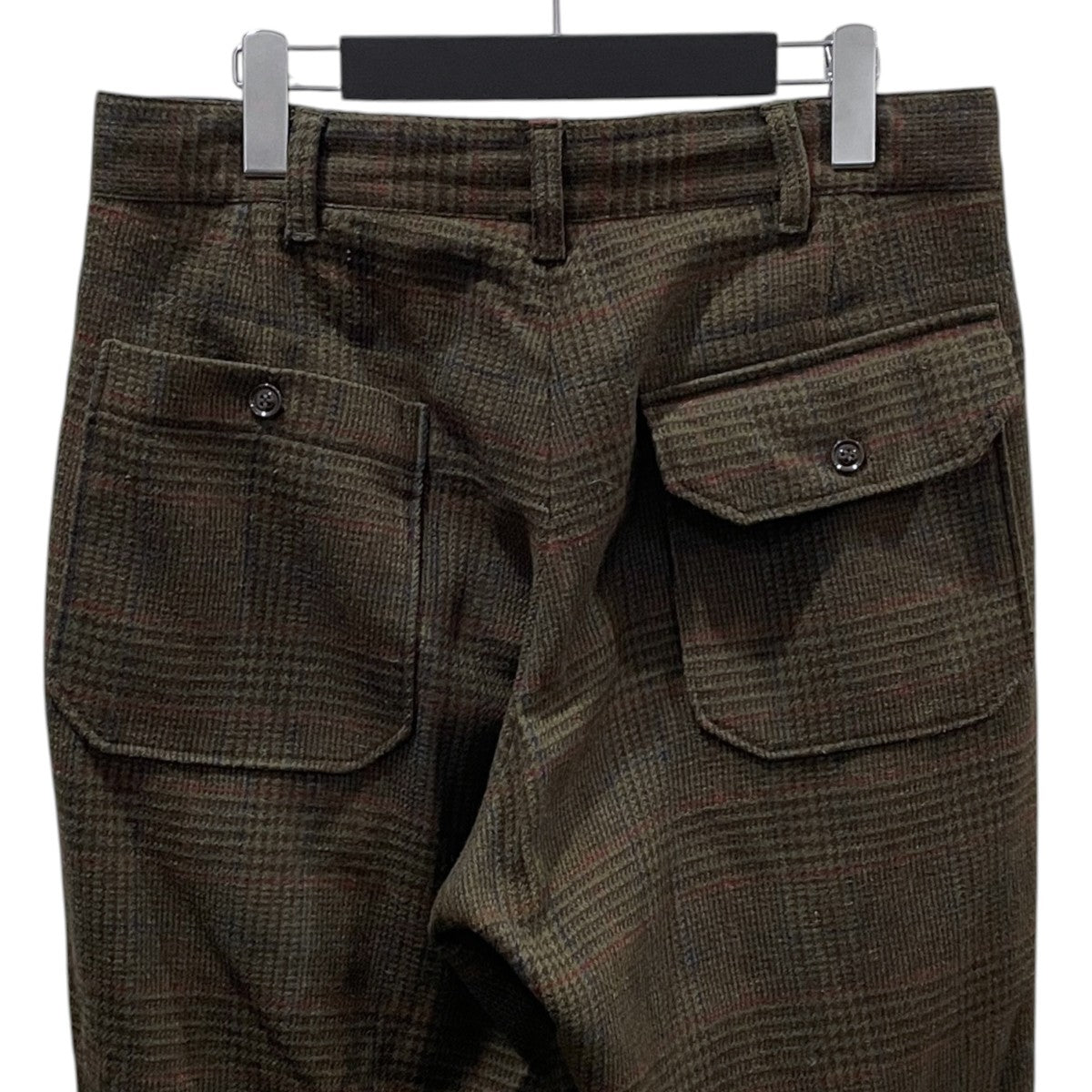 チェック柄1プリーツパンツ Carlyle Pant - Poly Wool Glen Plaid カーライルパンツ - ポリウールグレンプレイド