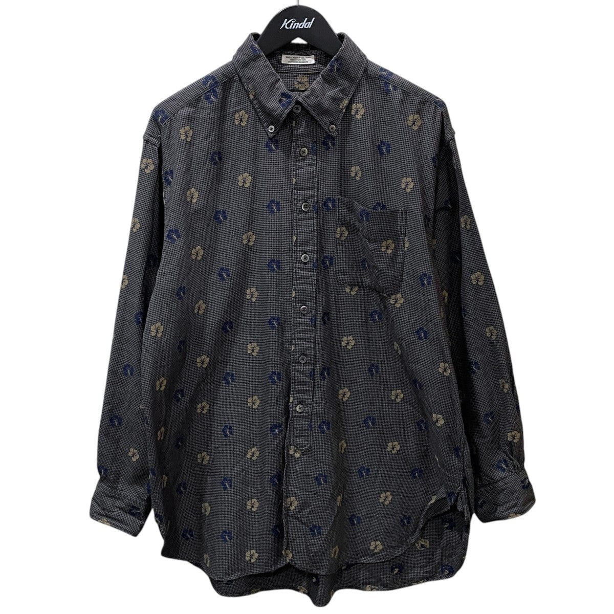 Engineered Garments ハウンドトゥースチェック柄シャツ 19 Century BD Shirt - Charcoal Floral Houndstooth 古着・中古-1枚目のアイテム画像