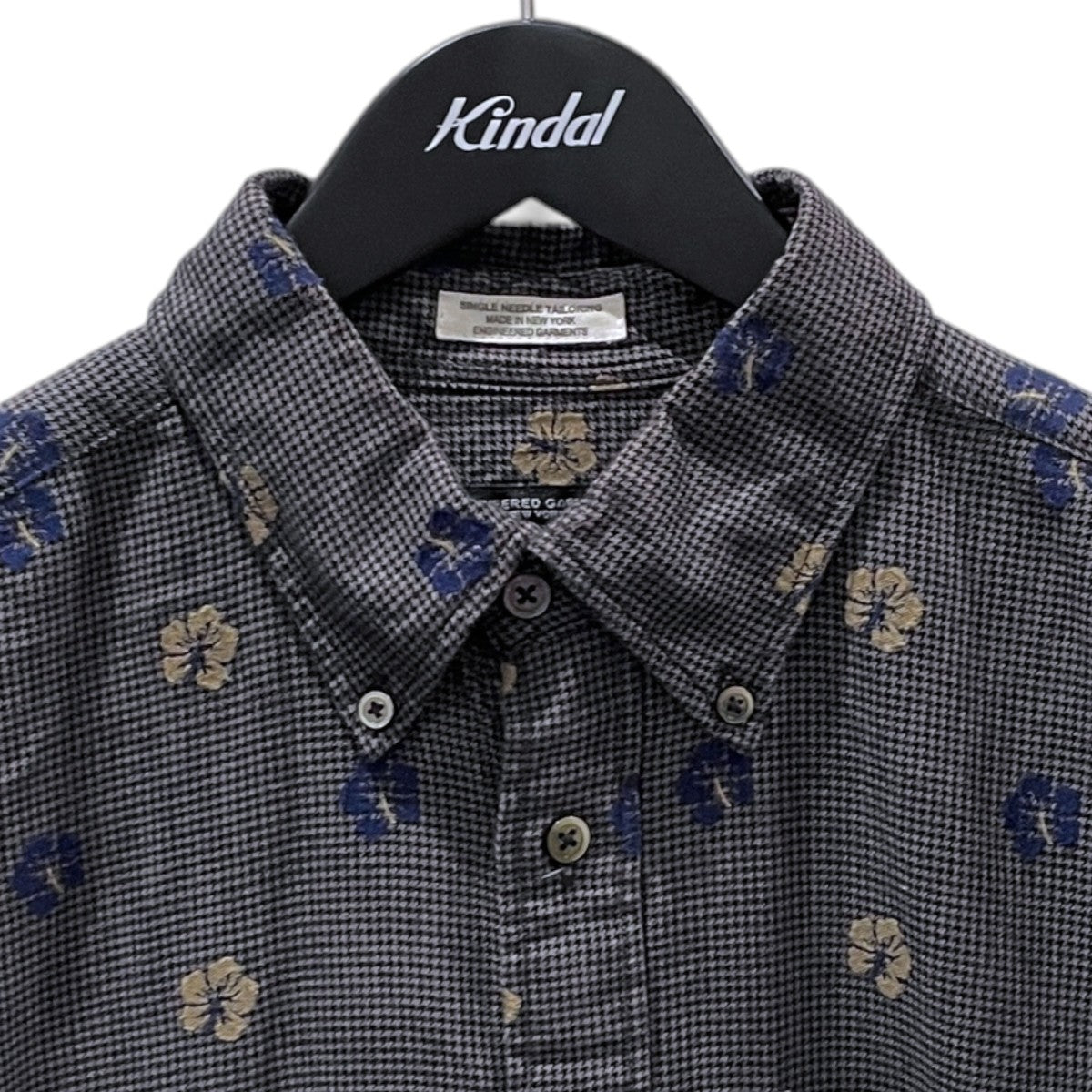 Engineered Garments ハウンドトゥースチェック柄シャツ 19 Century BD Shirt - Charcoal Floral Houndstooth 古着・中古-3枚目のアイテム画像