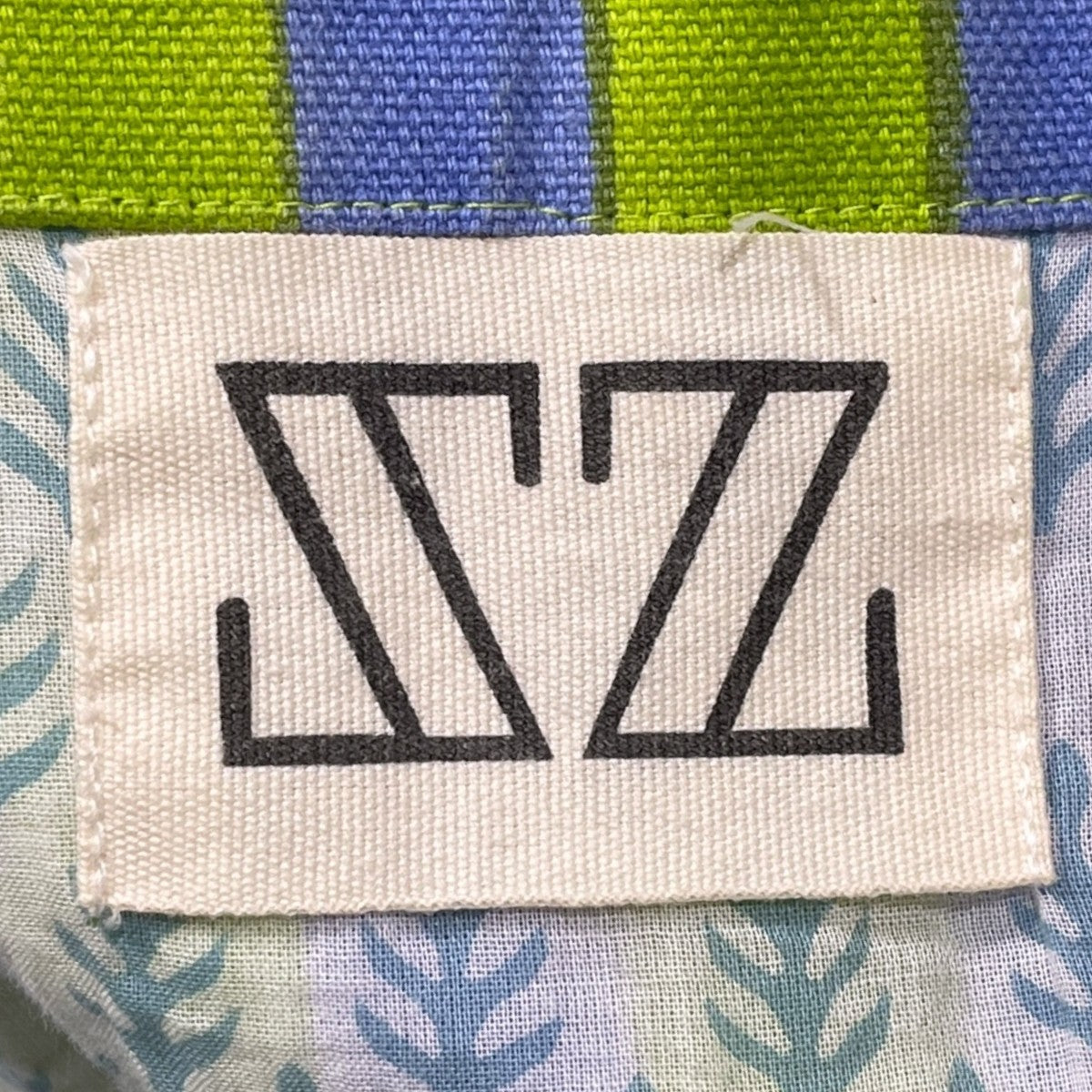 21SS ストライプ柄トートバッグ ブロックプリント（手捺染） OVERSIZE TOTE BAG オーバーサイズトートバッグ
