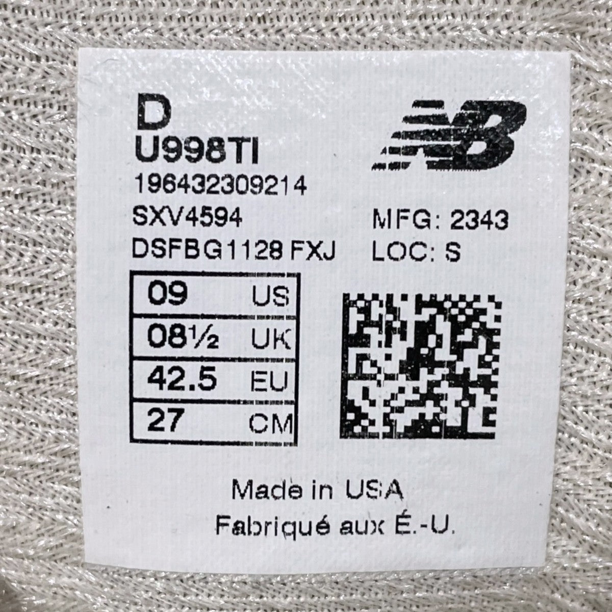 スニーカー U998TI MADE IN USA