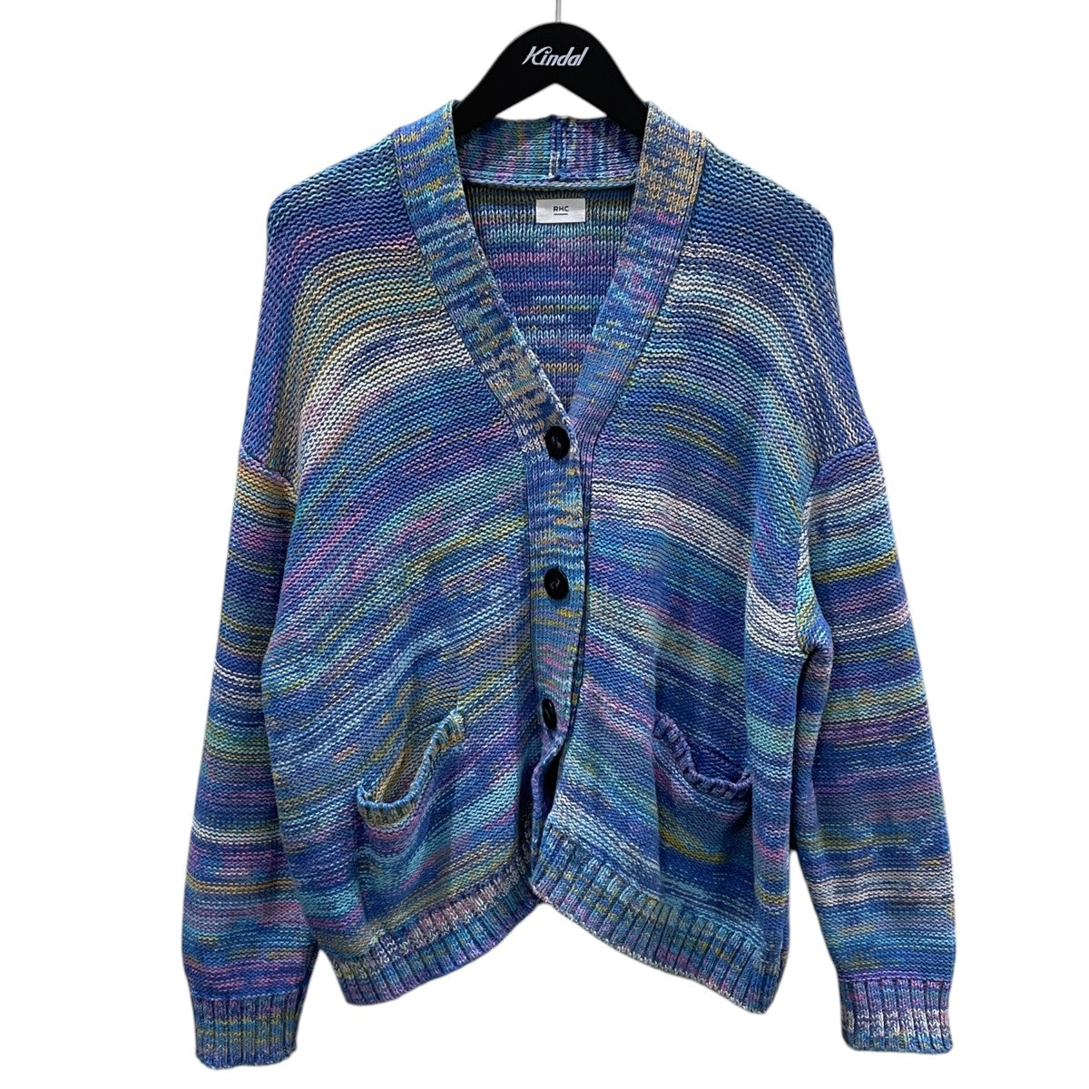 23SS Vネックコットンニットカーディガン Mix Color Cardigan ミックスカラーカーディガン 3910800113