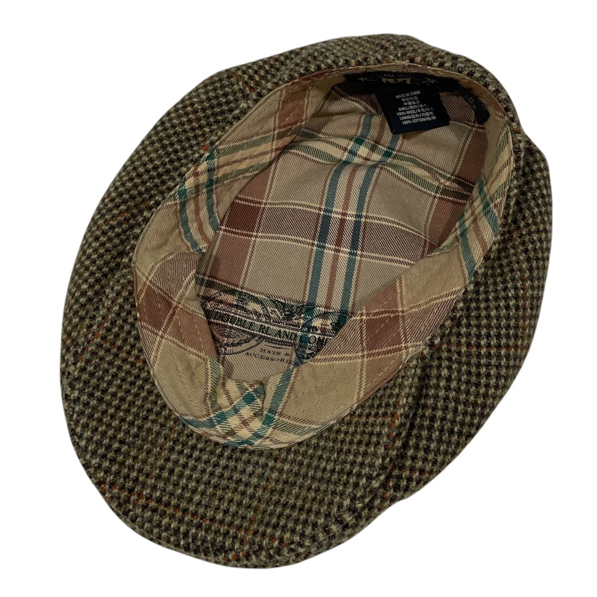 ガンクラブチェック柄ハンチング Plaid Wool Tweed Driver’s Cap プレイド ウール ツイード ドライバーズ キャップ