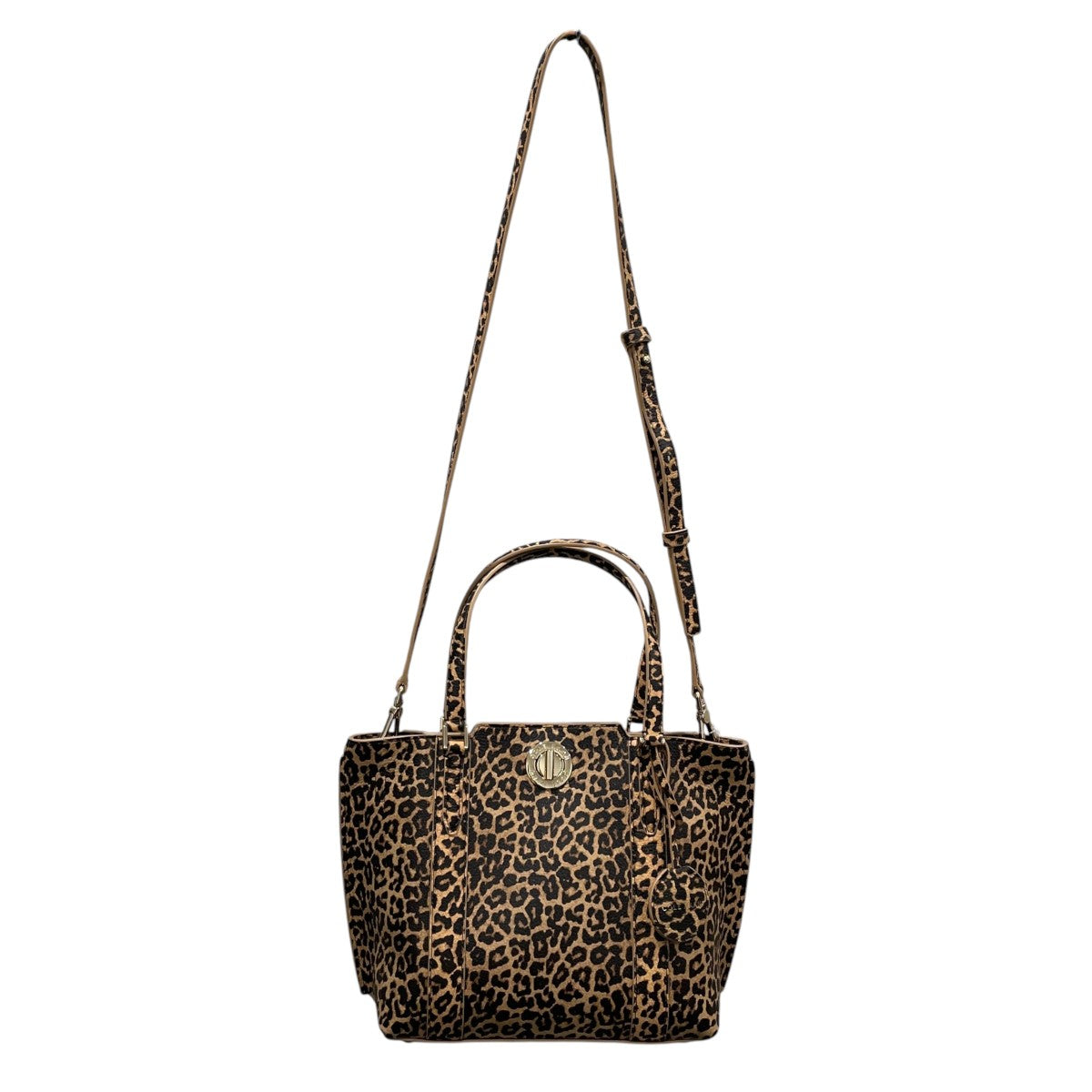 レオパード柄rザー2WAYショルダーバッグ ハンドバッグ Small Turnlock Tote スモール ターンロック トート U04699