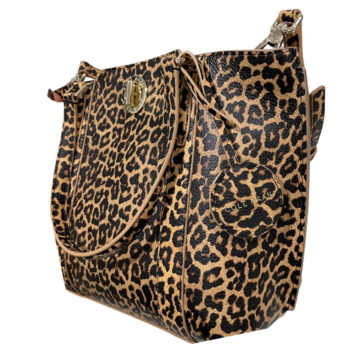 レオパード柄rザー2WAYショルダーバッグ ハンドバッグ Small Turnlock Tote スモール ターンロック トート U04699