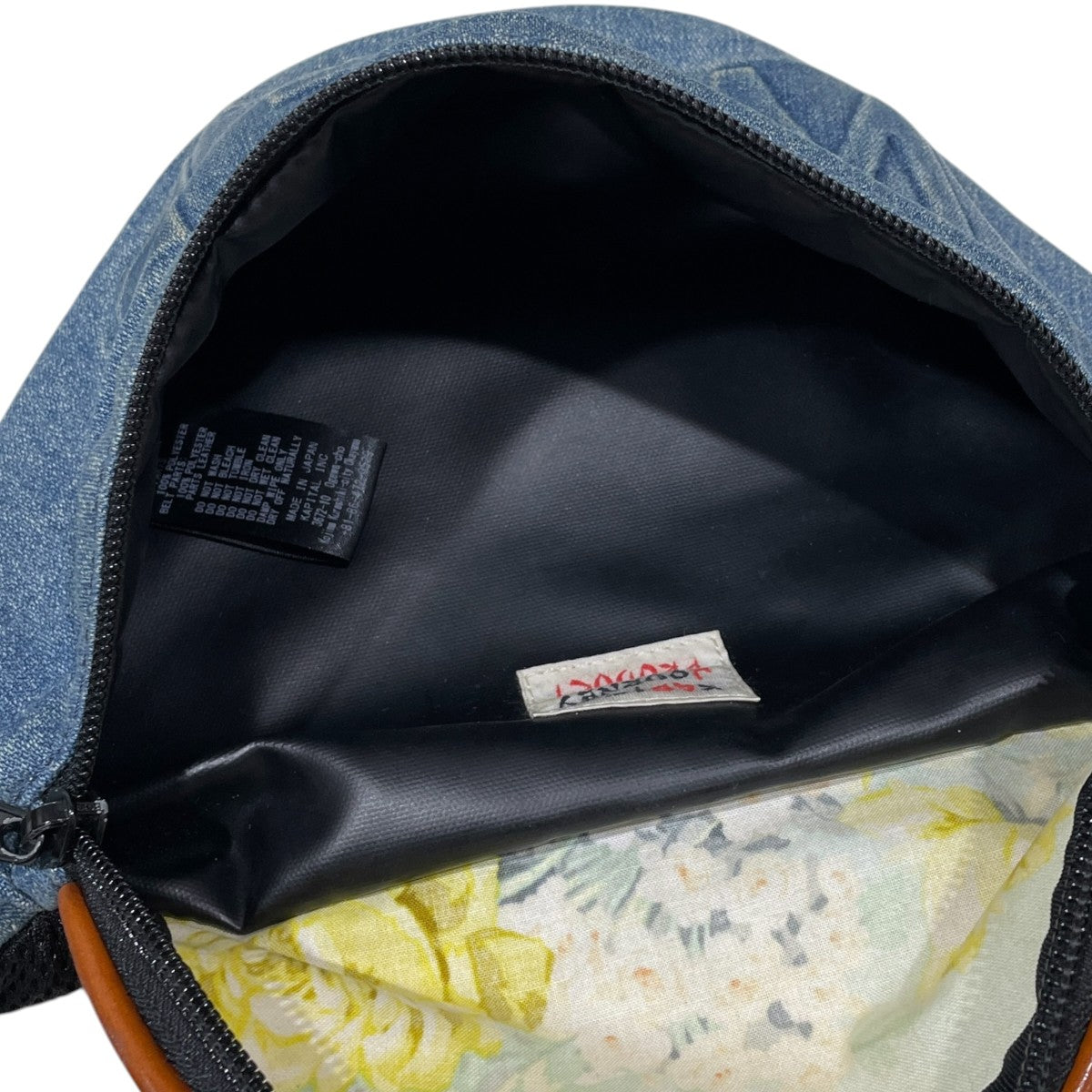 17AW ウエストバッグ 12oz ブロークンデニム×フラワーラミネート WEEDポーチ（小） K1709XB543