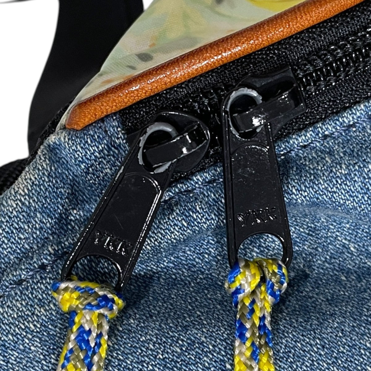 17AW ウエストバッグ 12oz ブロークンデニム×フラワーラミネート WEEDポーチ（小） K1709XB543