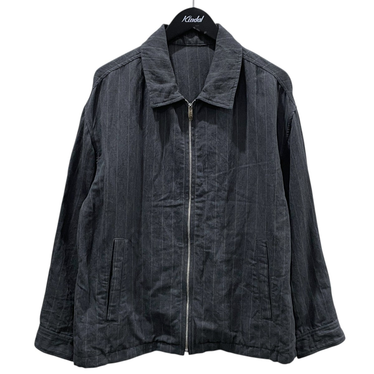 ピンストライプ リネンコットン ジップアップジャケット PIN STRIPE LINEN COTTON ZIP UP JACKET