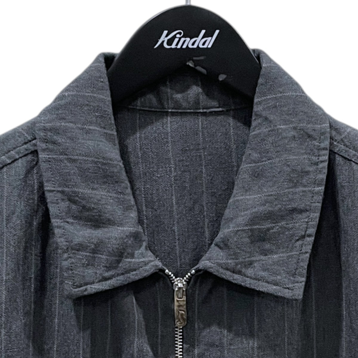 ピンストライプ リネンコットン ジップアップジャケット PIN STRIPE LINEN COTTON ZIP UP JACKET