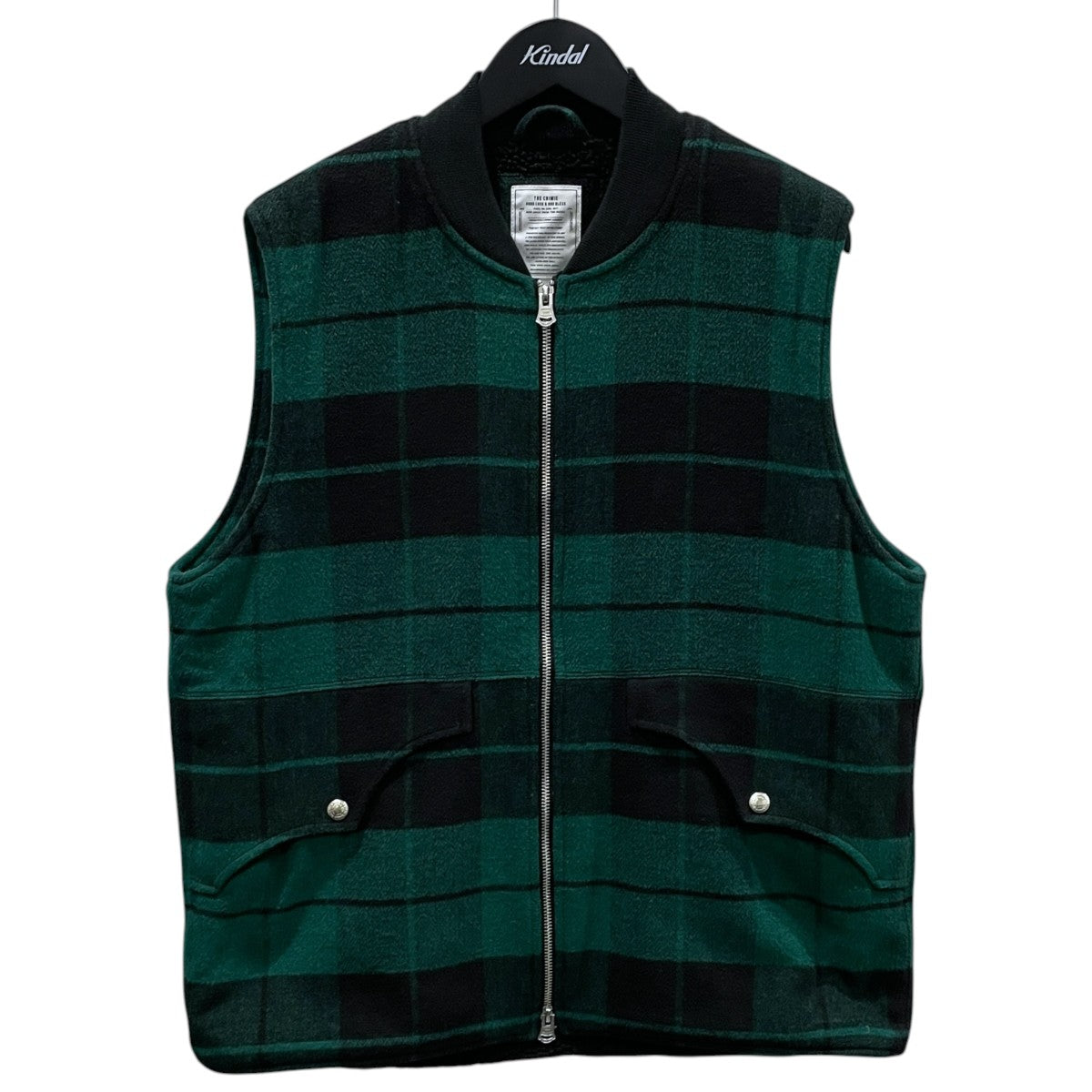 20AW 裏ボアチェック柄ジップアップベスト WILL MILITARY BOA CHECK VEST ウィル ミリタリー ボア チェック ベスト CR1-02L5-JK37