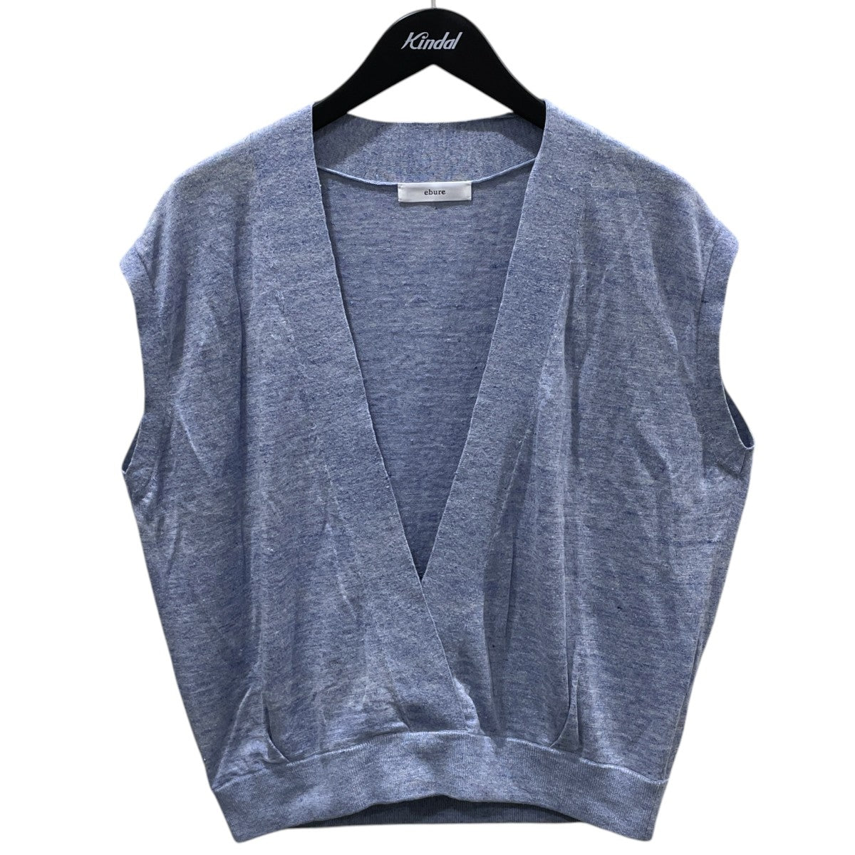 EBURE リネンコットンノースリーブニット Melange Linen Cotton V-Neck Tops メランジリネンコットンVネックトップス 4310800270 古着・中古-1枚目のアイテム画像