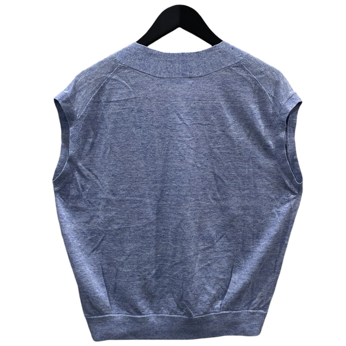 EBURE リネンコットンノースリーブニット Melange Linen Cotton V-Neck Tops メランジリネンコットンVネックトップス 4310800270 古着・中古-2枚目のアイテム画像