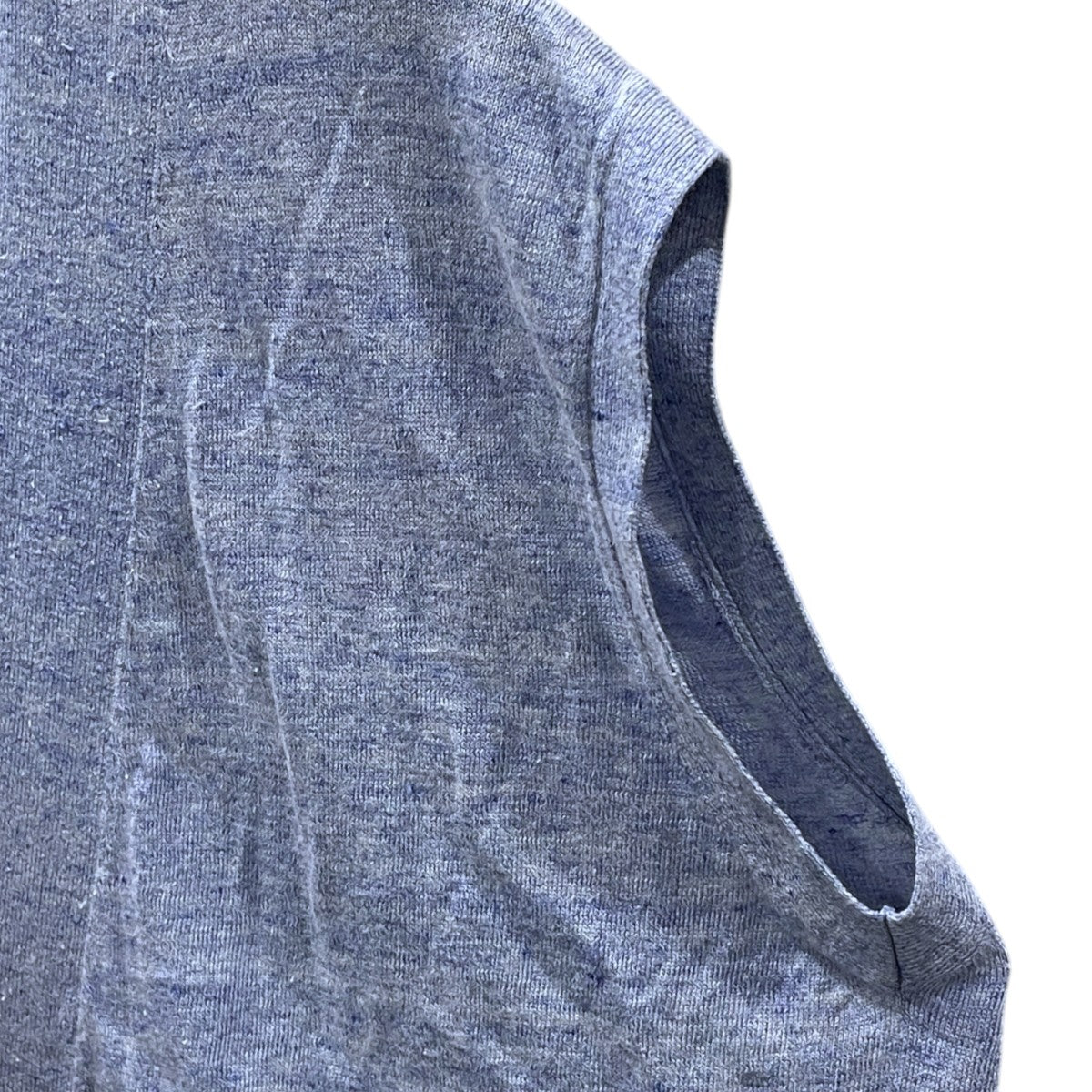 EBURE リネンコットンノースリーブニット Melange Linen Cotton V-Neck Tops メランジリネンコットンVネックトップス 4310800270 古着・中古-4枚目のアイテム画像