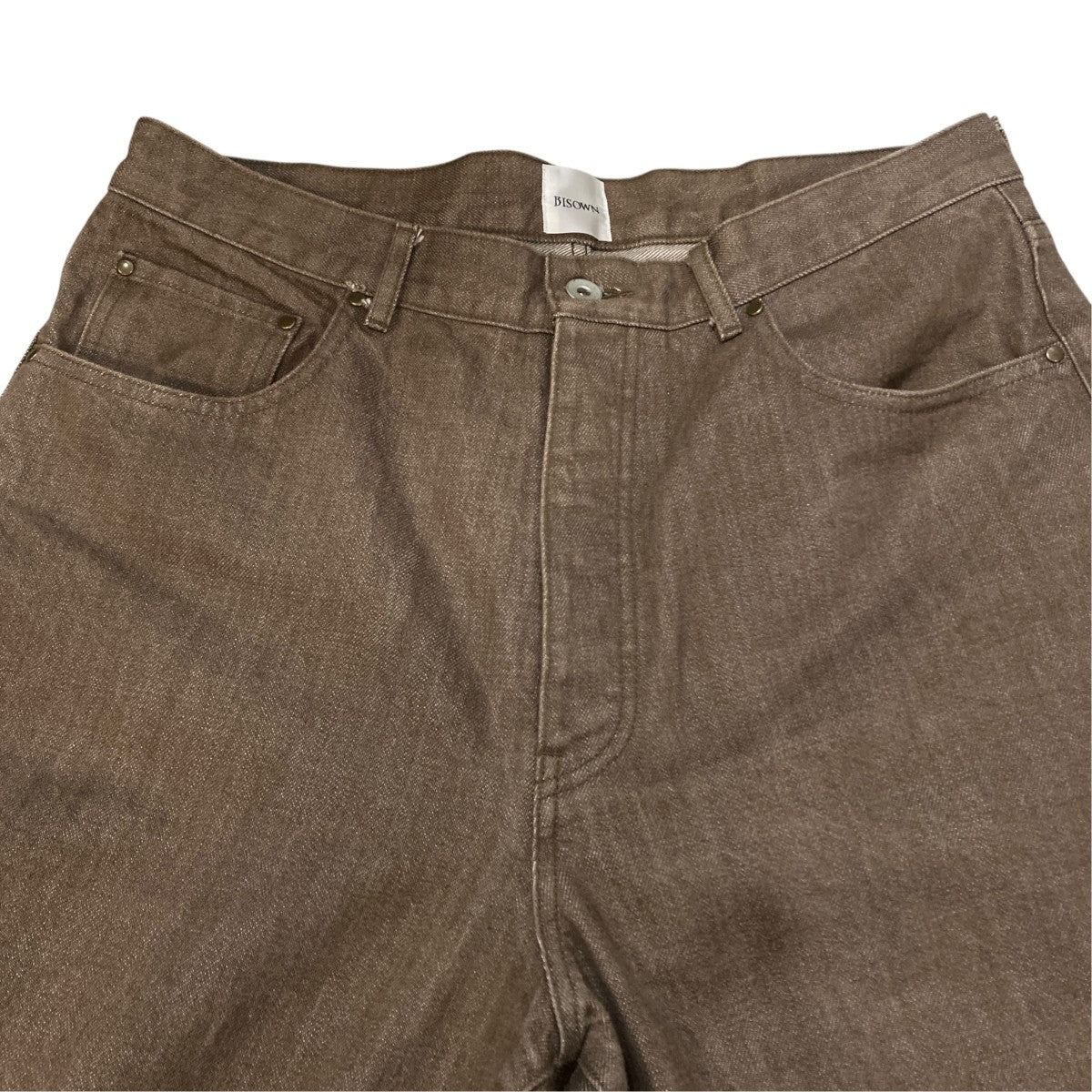 WIDE DENIM／BROWN BLEACHワイドデニムパンツ25W-BIS-PT30U