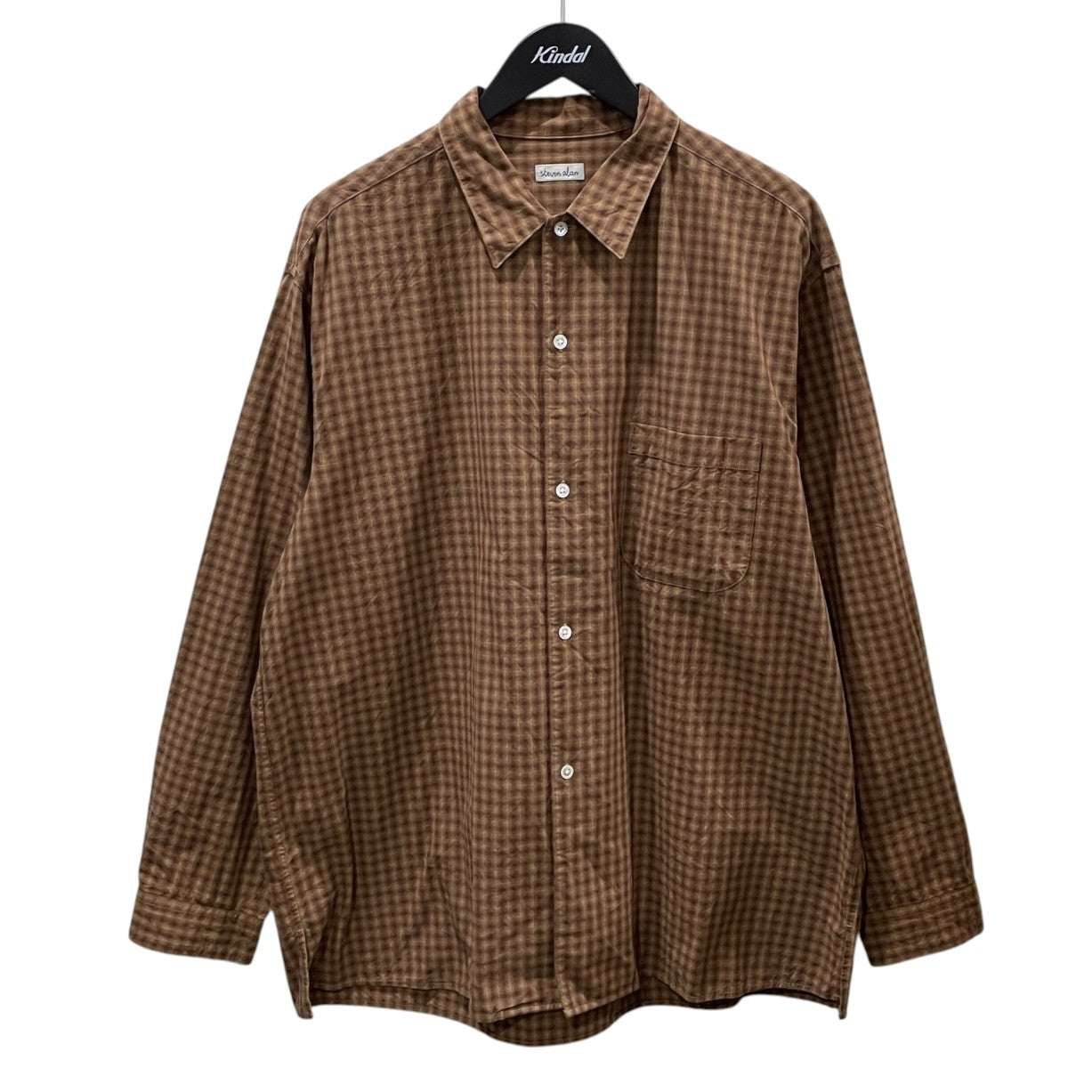 STEVEN ALAN チェック柄長袖シャツ 60 CHIC CHECK OPEN COLLAR SHIRT LONG SLEEVE 60 シック チェック オープンカラーシャツ ロングスリーブ 8111-1-491120 古着・中古-1枚目のアイテム画像