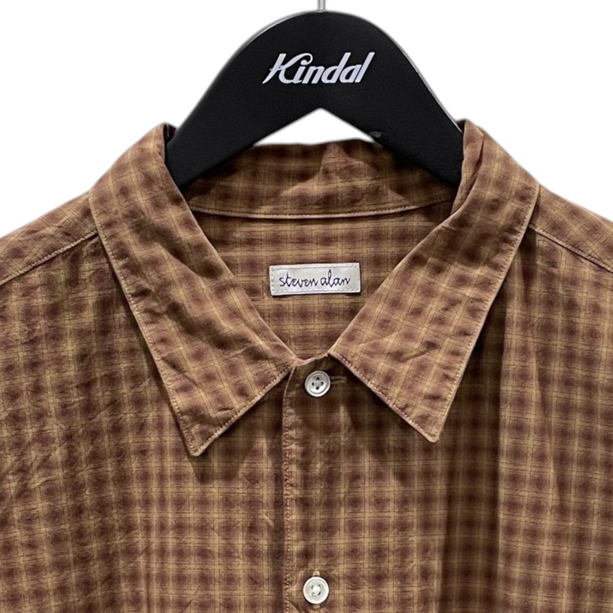 STEVEN ALAN チェック柄長袖シャツ 60 CHIC CHECK OPEN COLLAR SHIRT LONG SLEEVE 60 シック チェック オープンカラーシャツ ロングスリーブ 8111-1-491120 古着・中古-3枚目のアイテム画像