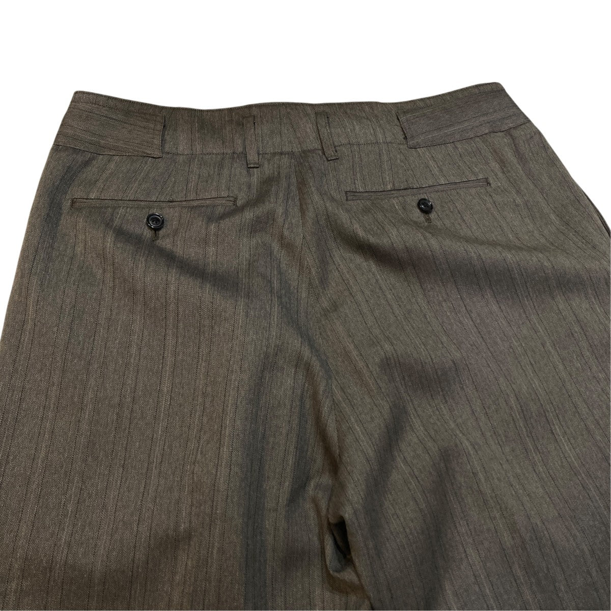 MELANGE HERRINGBONE STRIPE TUCKED TROUSERS タックトラウザーズパンツ UPT67-KC207-B