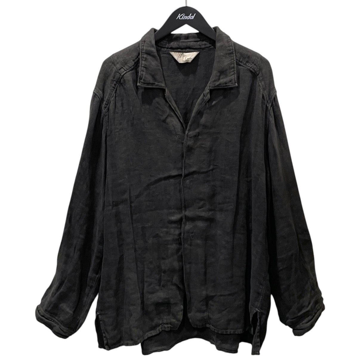26AW 長袖リネンシャツ AGING LINEN CROSS-LINE SHIRT エイジングリネンクロスラインシャツ ANC-SH113-B