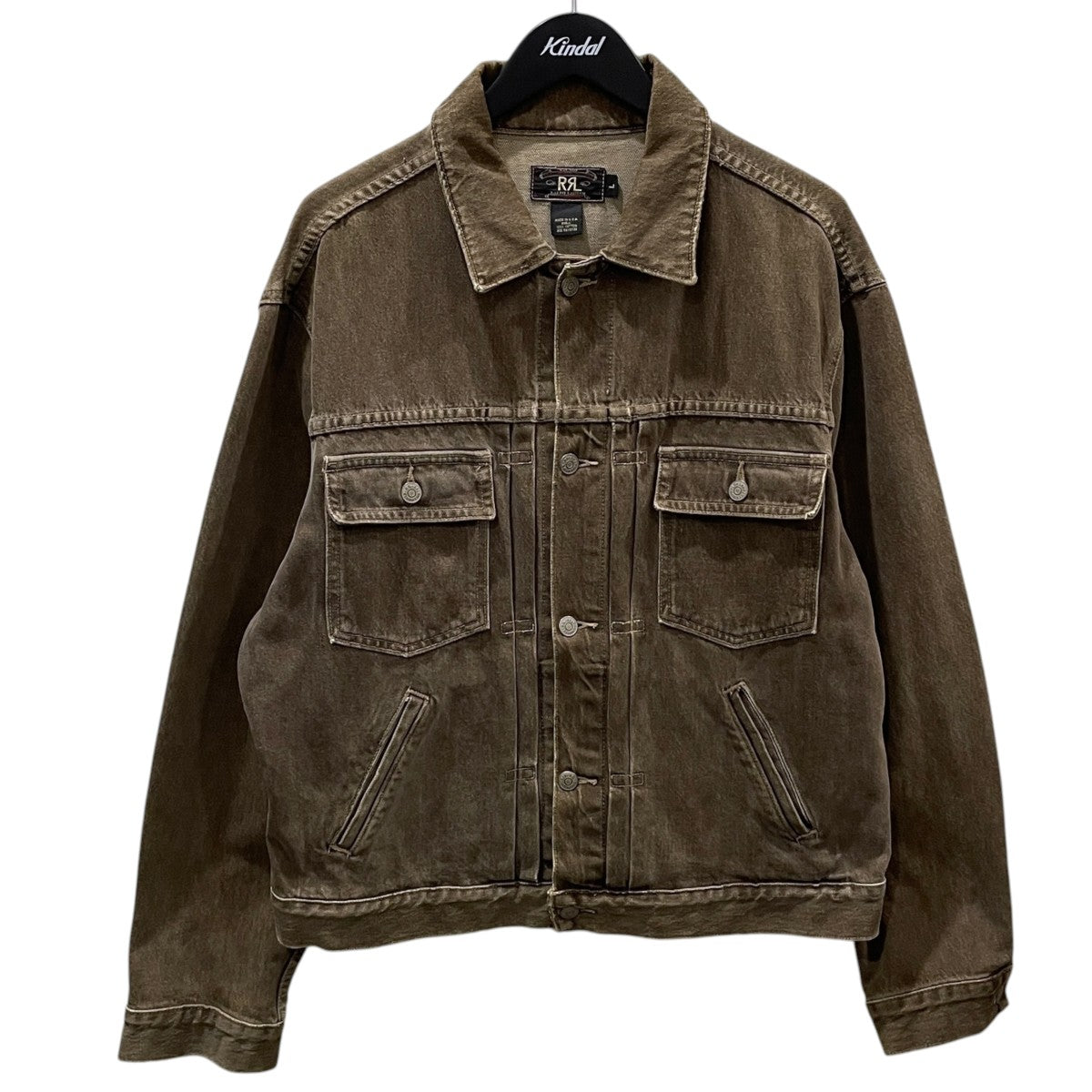 先染めブラウンデニムジャケット Denim Trucker Jacket デニムトラッカージャケット