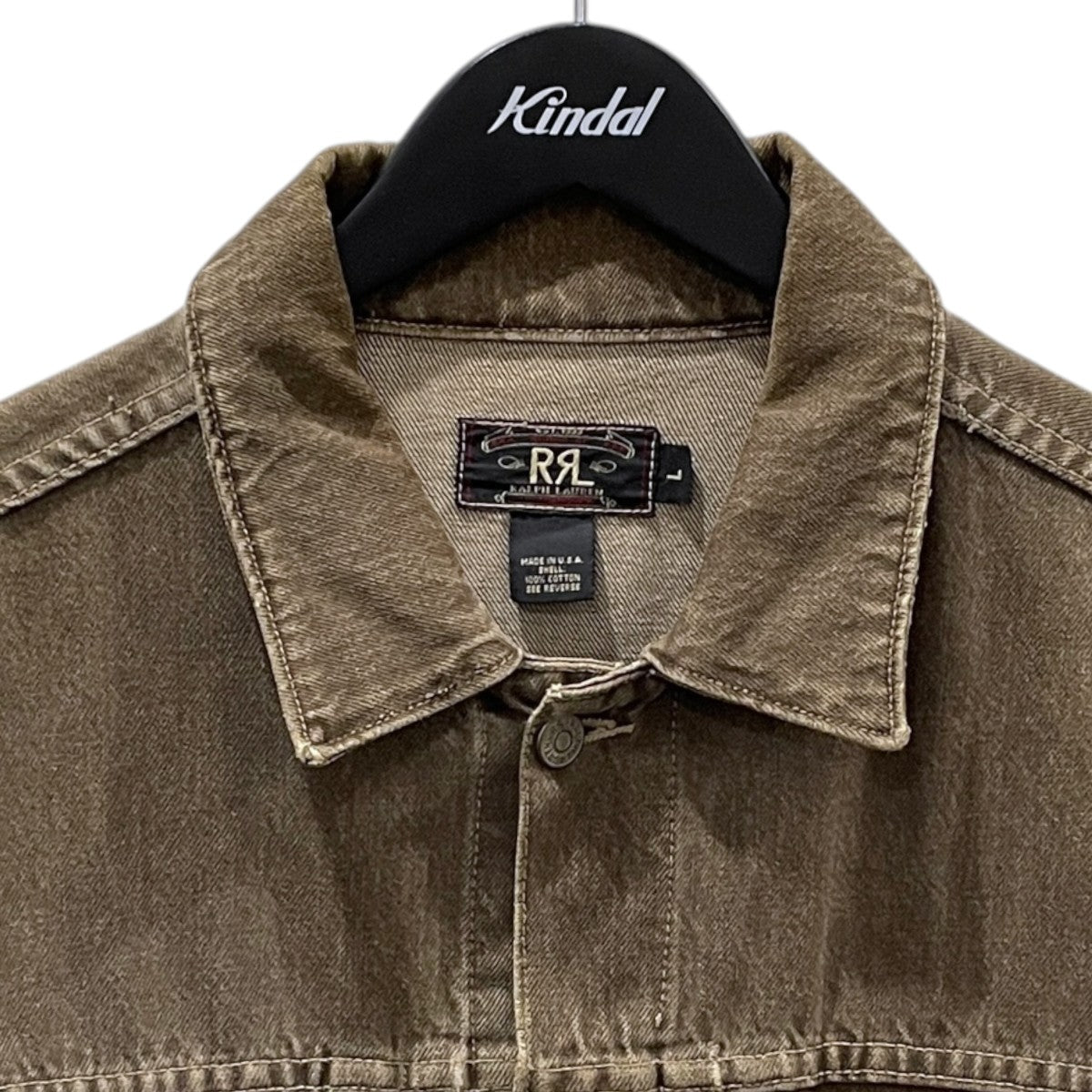 先染めブラウンデニムジャケット Denim Trucker Jacket デニムトラッカージャケット