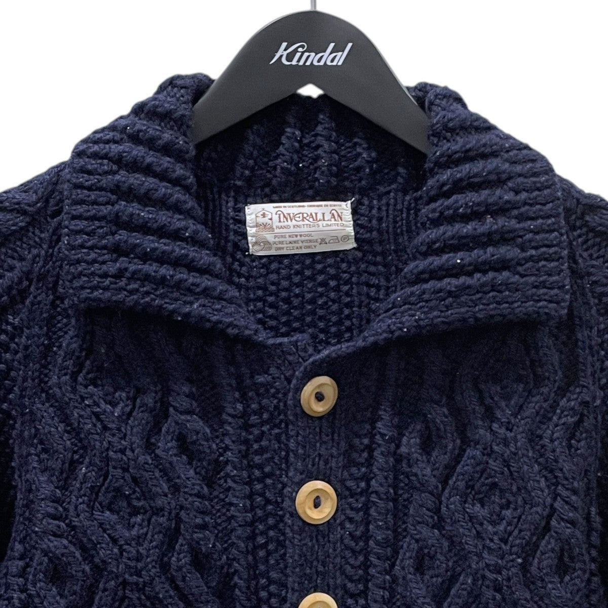 INVERALLAN ケーブルニットカーディガン 3A LUMBER CARDIGAN 3Aランバーカーディガン 茶タグ 古着・中古-3枚目のアイテム画像