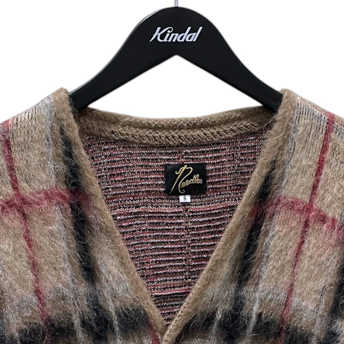Needles(ニードルズ) チェック柄モヘヤカーディガン Mohair Cardigan