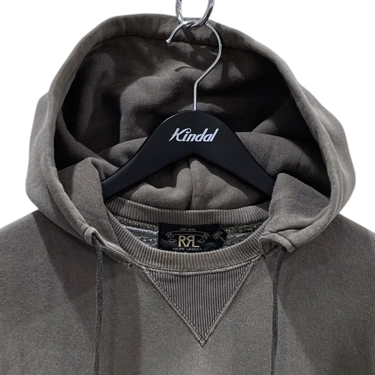 RRL 裏起毛ロゴプリント後付けフードパーカー LOGO FLEECE HOODIE ロゴフリースフーディ 古着・中古-3枚目のアイテム画像