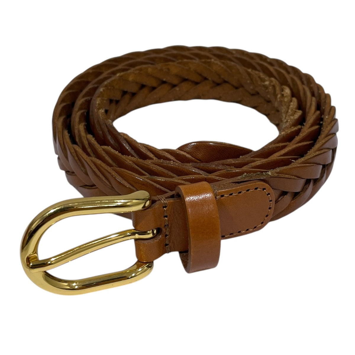 レザー メッシュ ベルト（ゴールド バックル） Leather Mesh Belt (SOLID BRASS Buckle)