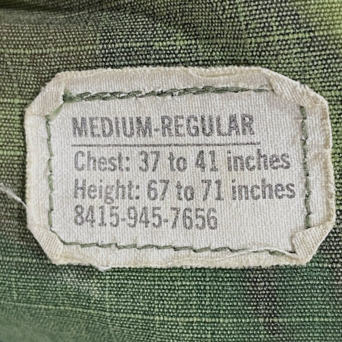 US ARMY カモフラ柄ミリタリージャケット COAT， MAN’S， CAMOUFLAGE COTTON W／R POPLIN RIP-STOP CLASS 2 8415-945-7656 古着・中古-9枚目のアイテム画像