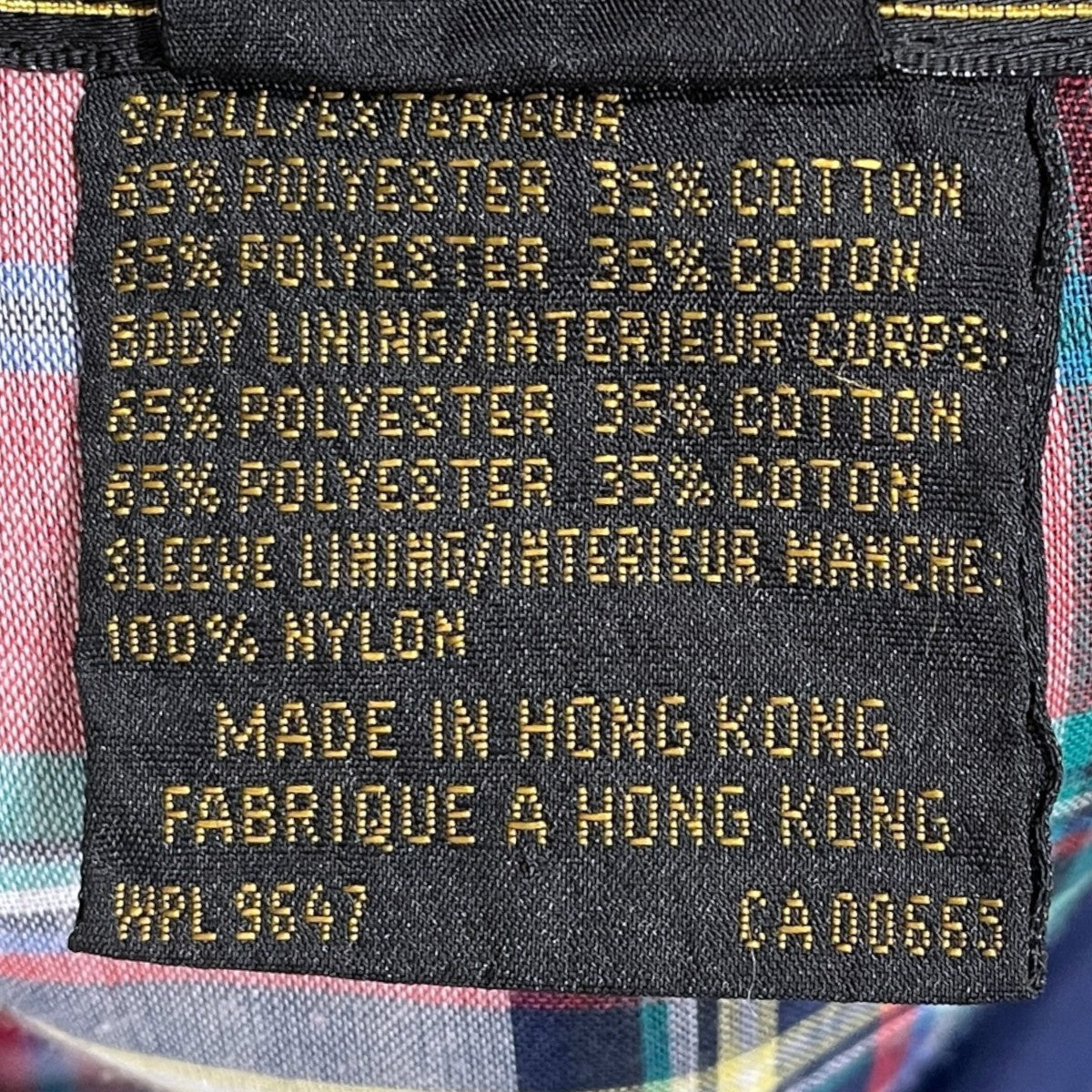スイングトップジャケット Harrington Jacket ハリントンジャケット MADE IN HONG KONG 香港製