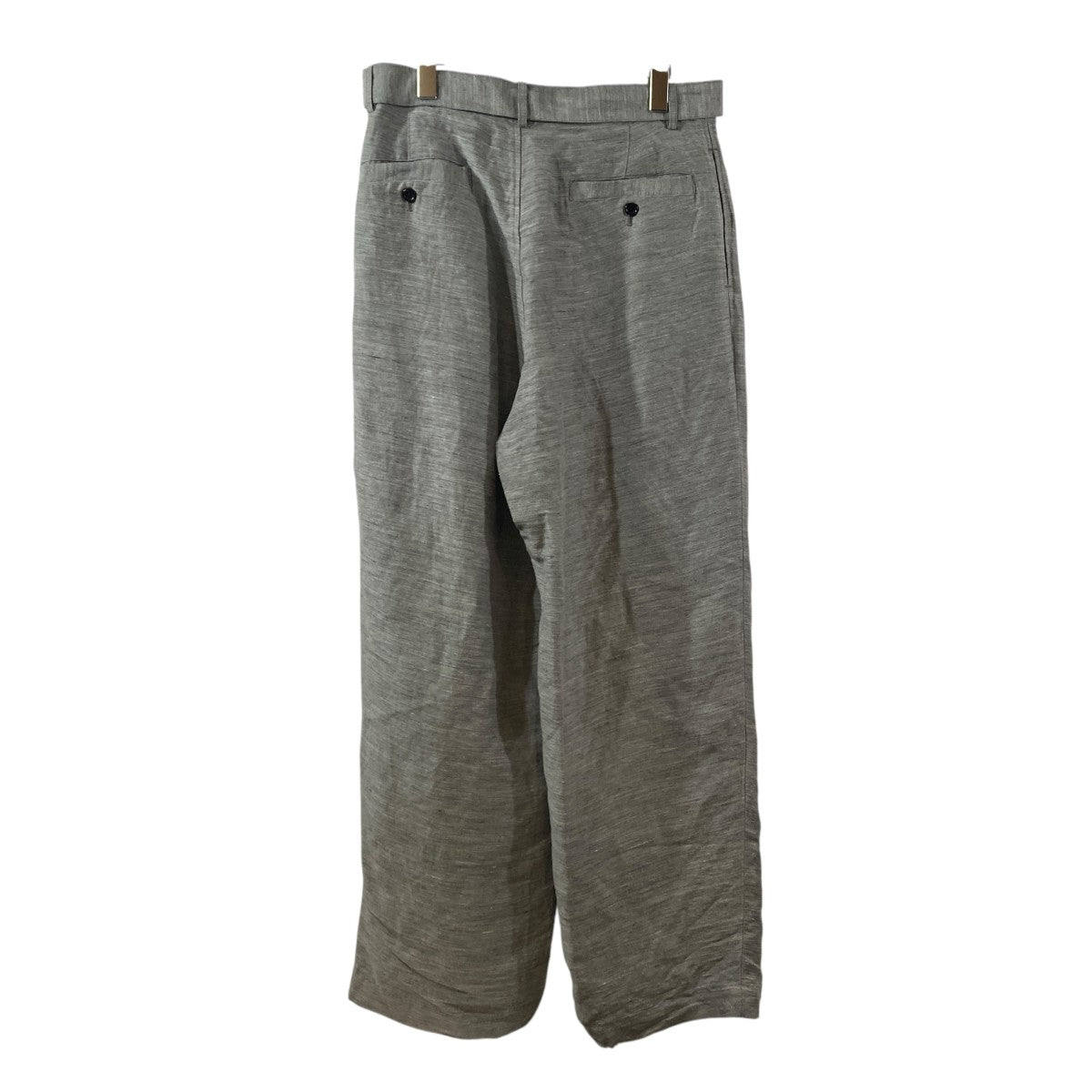 Graphpaper 26SSLinen Cupro Back Satin Belted Pants1タックリネンパンツGM261-40371 古着・中古-2枚目のアイテム画像