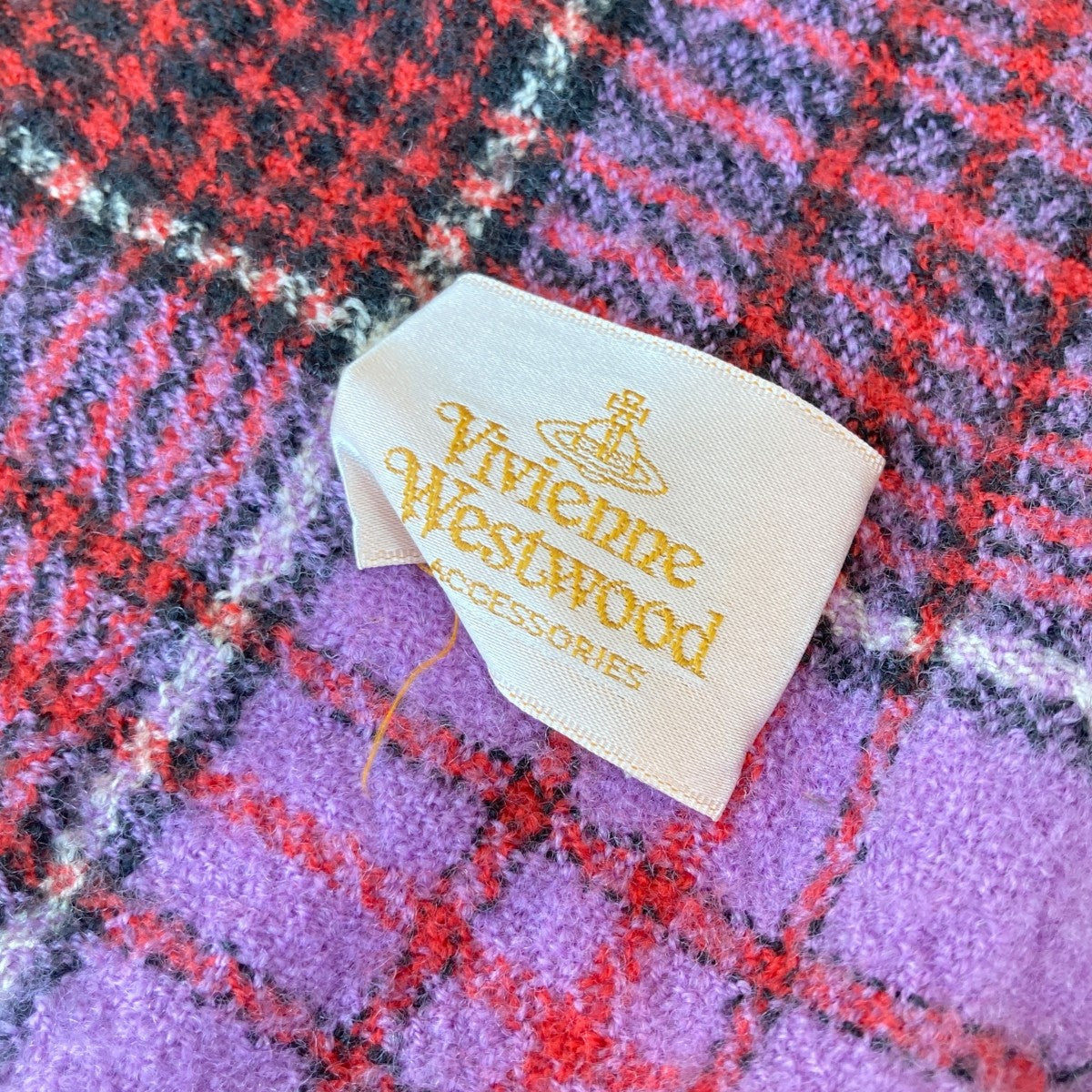Vivienne Westwood チェックマフラー ストール 古着・中古-4枚目のアイテム画像