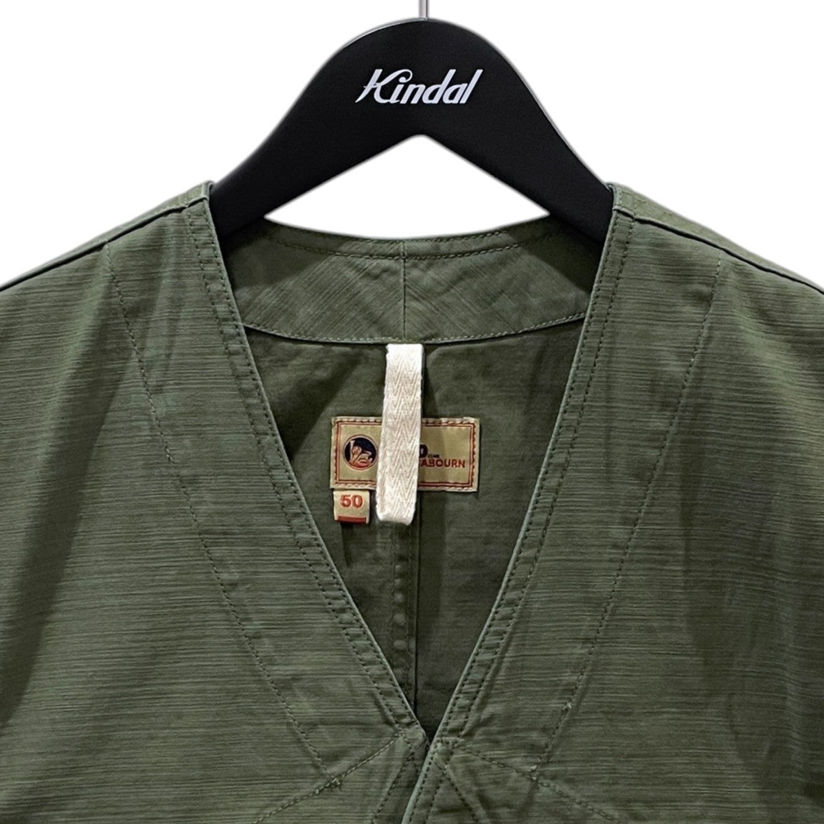 NIGEL CABOURN 26SS コットンベスト V01 WORK SUIT VEST - SLUB SATEEN ブイゼロワン ワークスーツベスト - スラブサテン 8052-13-70030 古着・中古-3枚目のアイテム画像
